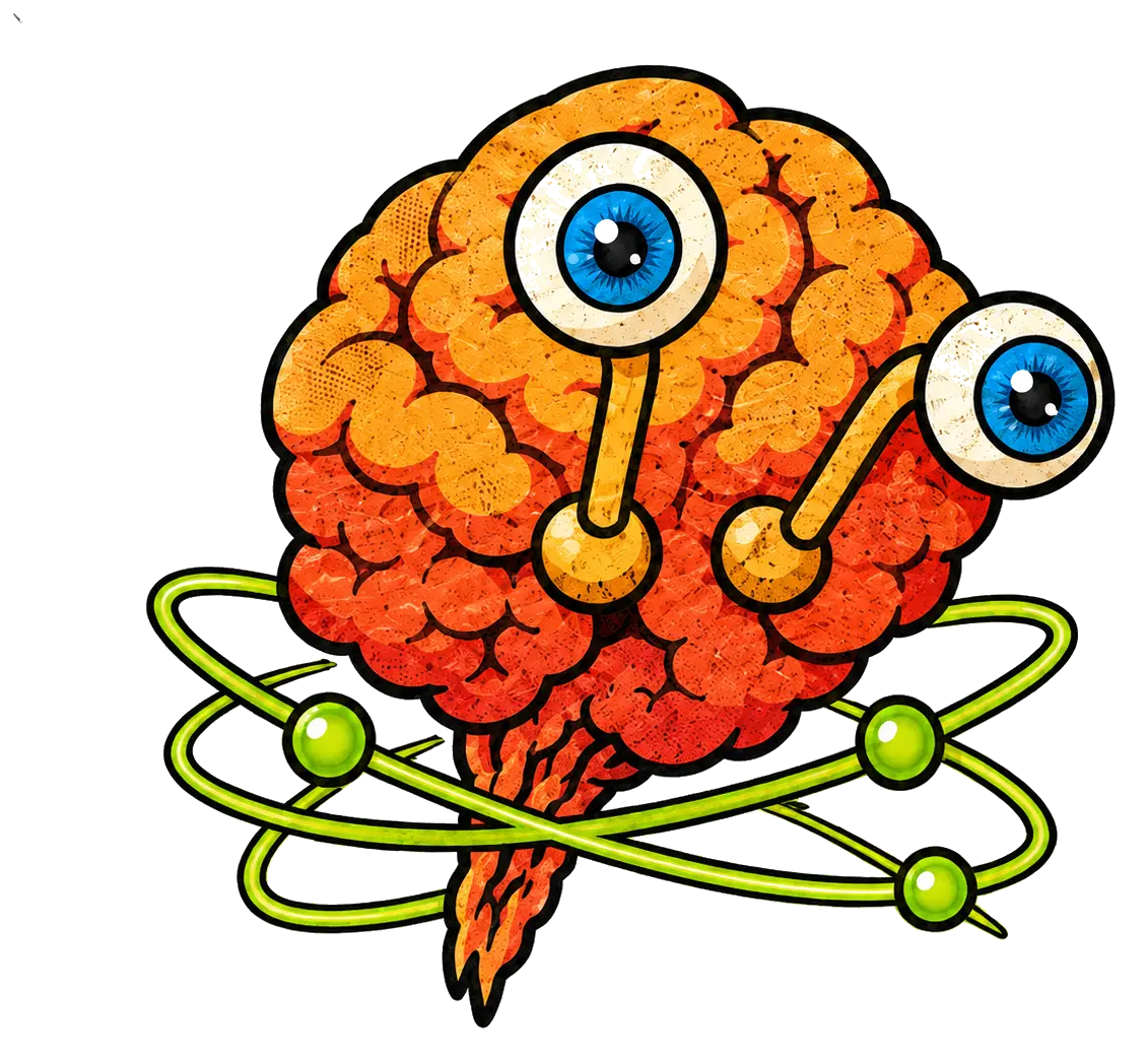 Atomicmutant vintage cartoon brain